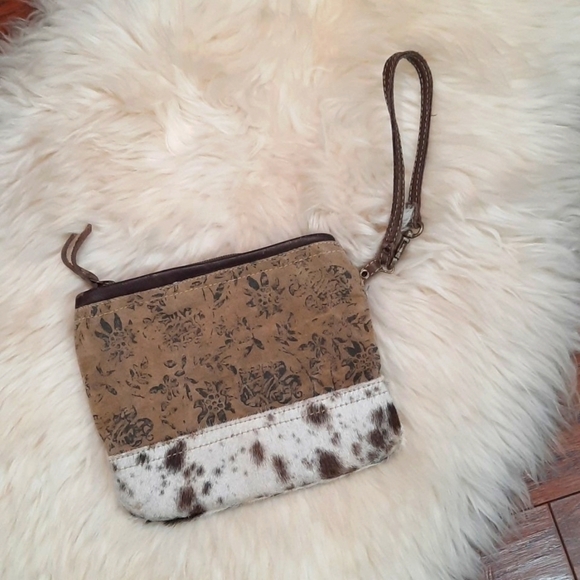 Myra Bag Handbags - Myra Bag Cowhide & Canvas Clutch